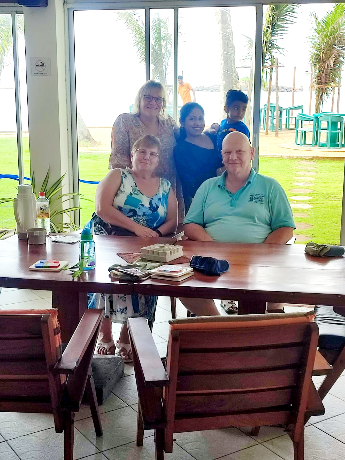 ISHU Lanka guests sharing a happy welcome beside Sri Lanka's southern coast