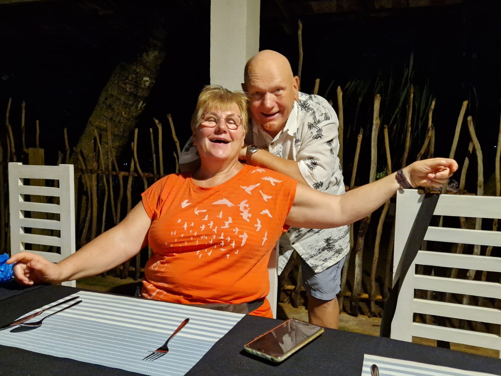 Guests enjoying a cheerful evening together during their private Sri Lanka tour