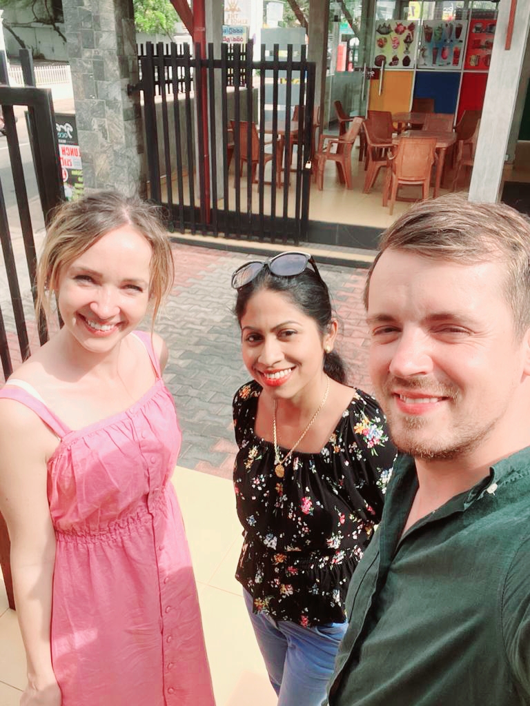 Guests meeting their friendly local host at the beginning of a Sri Lanka journey